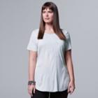 Plus Size Simply Vera Vera Wang Crochet Tee, Women's, Size: 2xl, Silver