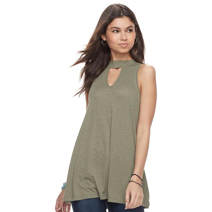 Juniors' Pink Republic Ribbed Choker Neck Tank, Teens, Size: Xl, Lt Brown
