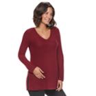 Maternity A:glow Vented V-neck Top, Women's, Size: S-mat, Dark Red
