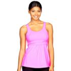 Women's Colosseum Coral Way Cinch-waist Yoga Tank, Size: Small, Med Pink