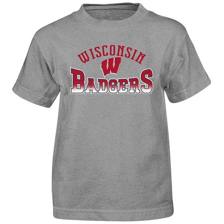 Boys 4-7 Wisconsin Badgers Cotton Tee, Boy's, Size: L(7), Grey (charcoal)