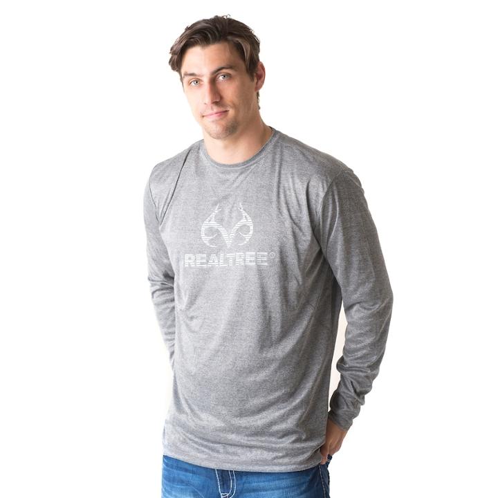 Men's Realtree Active Tee, Size: Xl, Grey (charcoal)