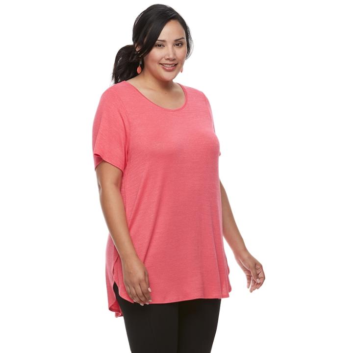 Plus Size Apt. 9&reg; High-low Tunic, Women's, Size: 0x, Med Pink