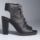Simply Vera Vera Wang Shanghai Women's Peep Toe Ankle Boots, Size: 8.5, Black