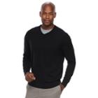 Men's Croft & Barrow&reg; Classic-fit 12gg V-neck Sweater, Size: Xl, Black