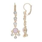 Dana Buchman Pink & White Crystal Linear Drop Earrings, Women's, Med Pink