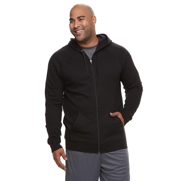 Big & Tall Tek Gear&reg; Regular-fit Ultrasoft Fleece Full-zip Hoodie, Men's, Size: 3xl Tall, Black