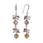 Crystal Avenue Silver-plated Crystal Linear Drop Earrings - Made With Swarovski Crystals, Women's, Brown