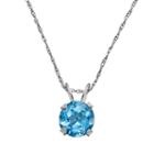 10k White Gold Topaz Pendant, Women's, Size: 18
