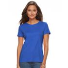 Women's Croft & Barrow&reg; Essential Crewneck Tee, Size: Medium, Dark Blue