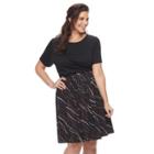 Plus Size Apt. 9&reg; Fit & Flare Flounce Skirt, Women's, Size: 1xl, Black