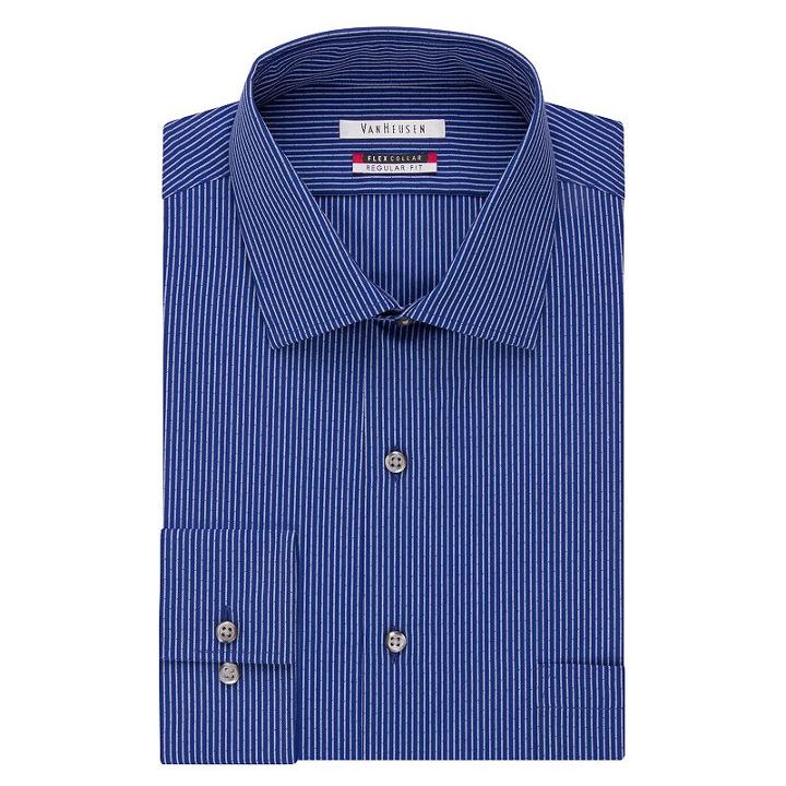 Big & Tall Van Heusen Flex-collar Dress Shirt, Men's, Size: 17 35/36t, Blue (navy)