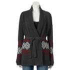Juniors' Pink Republic Belted Drop-shoulder Cardigan, Teens, Size: Medium, Grey Other
