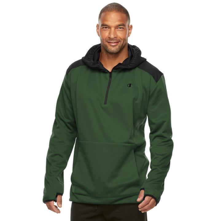 Big & Tall Champion Modern-fit Fleece Quarter-zip Hoodie, Men's, Size: Xl Tall, Green