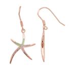 14k Rose Gold Over Silver Lab-created Pink Opal Starfish Drop Earrings, Women's