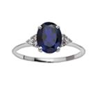 10k White Gold Lab-created Sapphire And Diamond Accent Ring, Women's, Size: 6, Blue