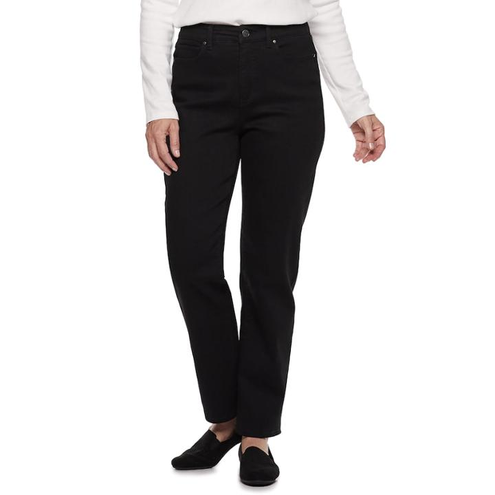 Women's Croft & Barrow&reg; Classic Curvy Straight-leg Jeans, Size: 16 Short, Black