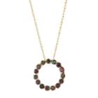 10k Gold Mystic Fire Topaz Circle Pendant, Women's, Size: 18, Multicolor