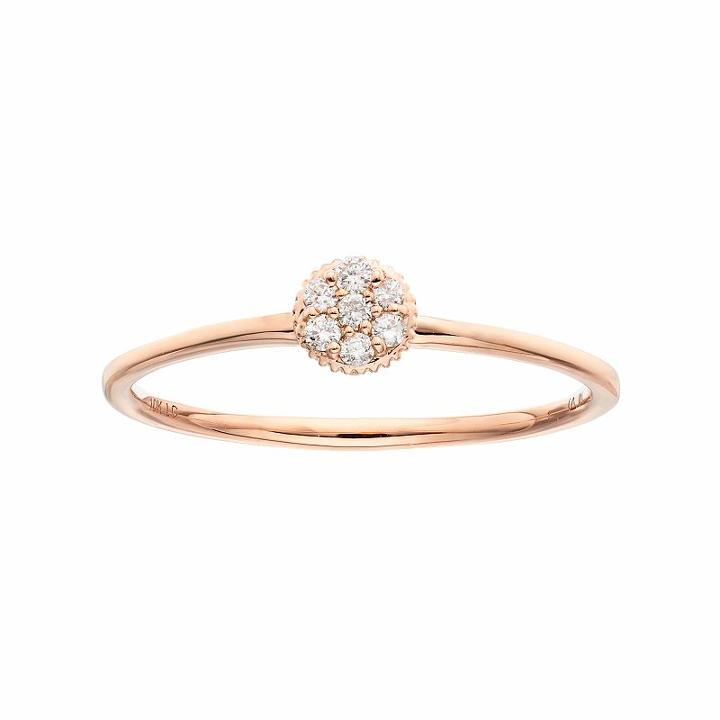 Lc Lauren Conrad 10k Gold Diamond Accent Flower Ring, Women's, Size: 9, White