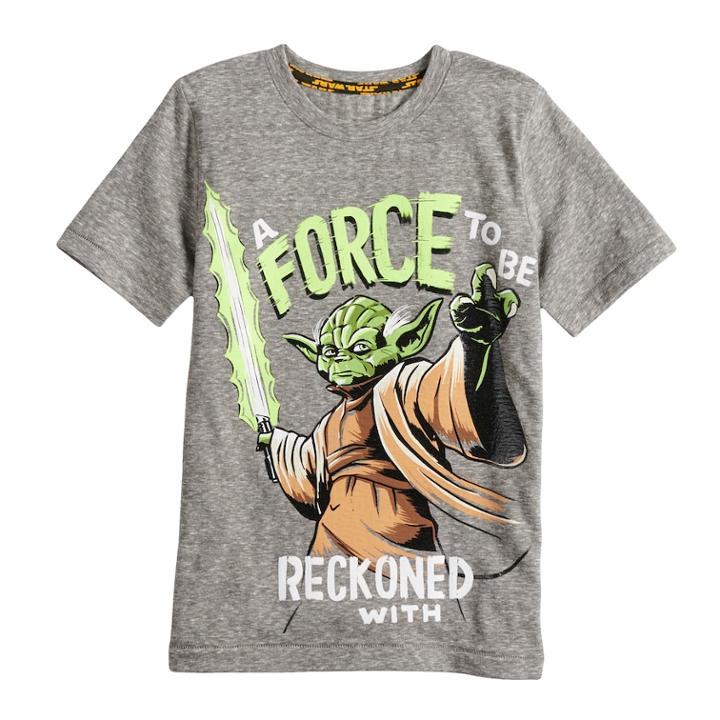 Boys 4-7x Star Wars A Collection For Kohl's A Force To Be Reckoned With Yoda Tee, Size: 7x, Dark Grey