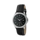 Peugeot Men's Leather Watch - 296bk, Black