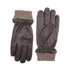 Men's Dockers&reg; Intelitouch Fleece-lined Leather Touchscreen Gloves, Size: Medium, Brown