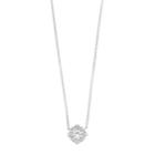 Primrose Sterling Silver Cubic Zirconia Pendant Necklace, Women's, Size: 18, White