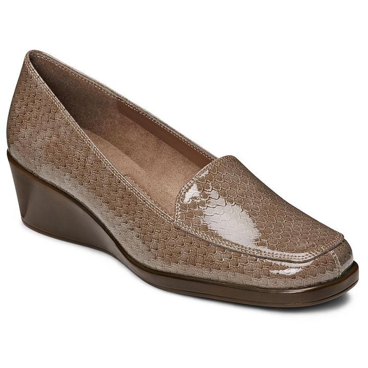 A2 By Aerosoles Tempting Women's Wedge Loafers, Size: Medium (10), Lt Brown