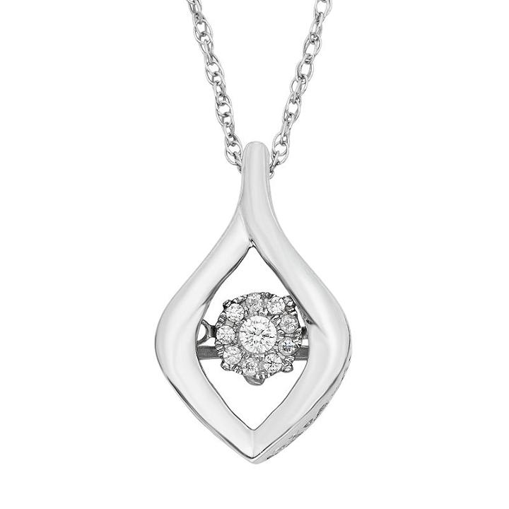 Dancing Love Diamond Accent Sterling Silver Marquise Pendant Necklace, Women's, White