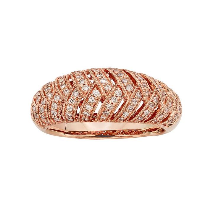 3/8 Carat T.w. Igl Certified Diamond 14k Gold Art Deco Wedding Ring, Women's, Size: 6, White