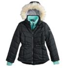Girls 7-16 Free Country Solid Heavyweight Puffer Jacket, Size: 10-12, Black