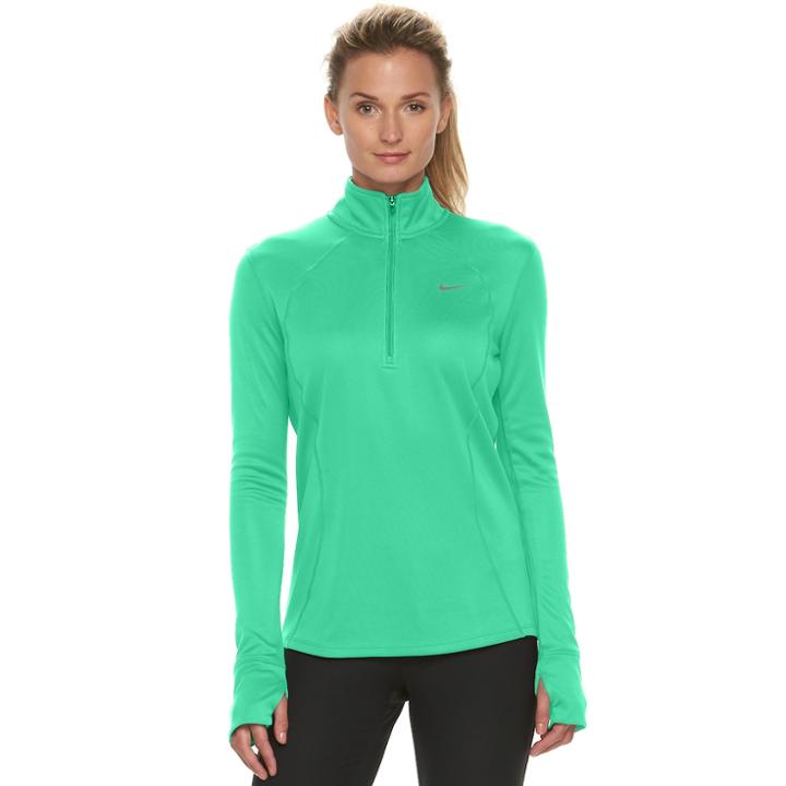 Women's Nike Racer Dri-fit Half-zip Running Top, Size: Medium, Green Oth