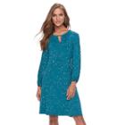 Women's Apt. 9&reg; Keyhole A-line Dress, Size: Medium, Turquoise/blue (turq/aqua)