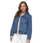 Petite Croft & Barrow&reg; Jean Jacket, Women's, Size: Xl Petite, Blue