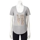 Women's Juicy Couture Foiled Graphic Tee, Size: Xs, Light Grey