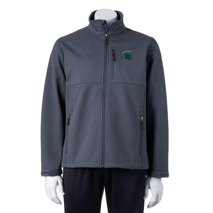 Men's Columbia Michigan State Spartans Ascender Softshell Jacket, Size: Xl, Silver