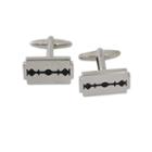 Rhodium-plated Razor Cuff Links, Men's, Silver