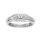 10k Gold 1/10 Carat T.w. Diamond Flower Engagement Ring Set, Women's, Size: 9, White