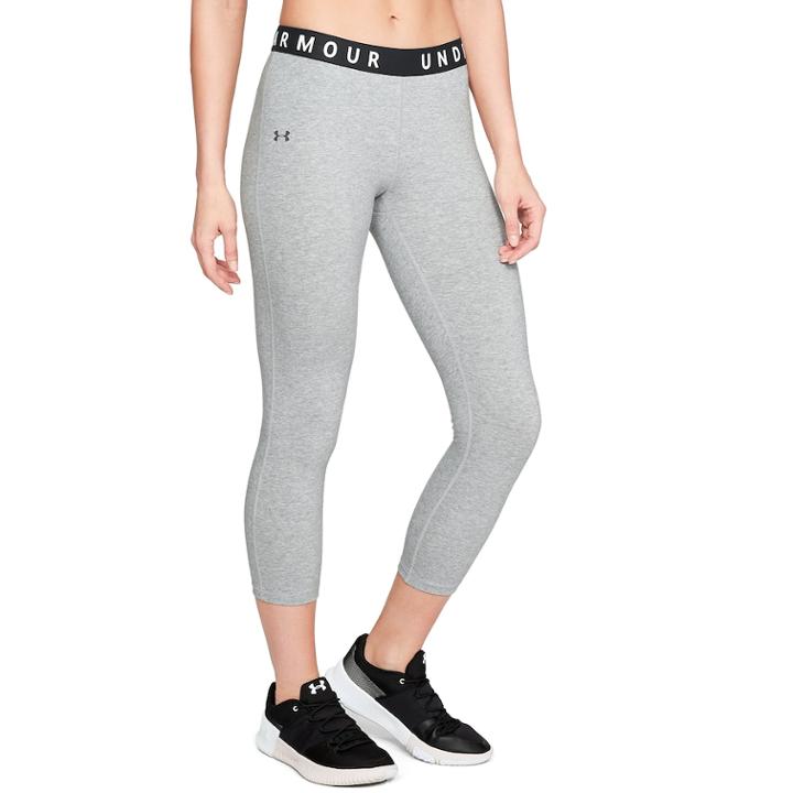 Women's Under Armour Favorite Crop Leggings, Size: Medium, Med Grey
