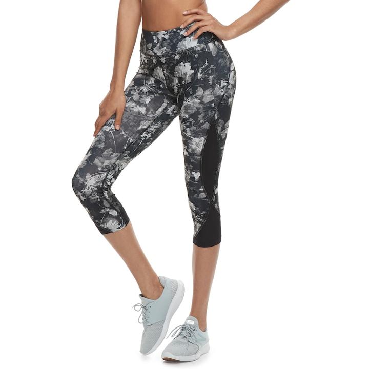 Women's Tek Gear&reg; Side Panel Mid-rise Capri Leggings, Size: Xs, Black