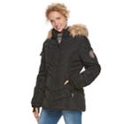 Madden Nyc Juniors' Faux-fur Hood Quilted Puffer Jacket, Teens, Size: Xl, Black