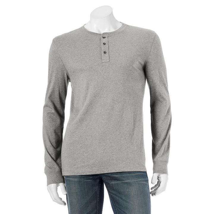 Big & Tall Sonoma Goods For Life&trade; Slim-fit Everyday Henley, Men's, Size: Xxl Tall, Med Grey