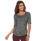 Petite Apt. 9&reg; Elbow Sleeve Tee, Women's, Size: L Petite, Brt Purple