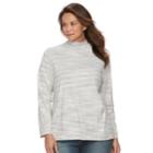 Plus Size Croft & Barrow&reg; Mockneck Long Sleeve Tee, Women's, Size: 4xl, Med Grey