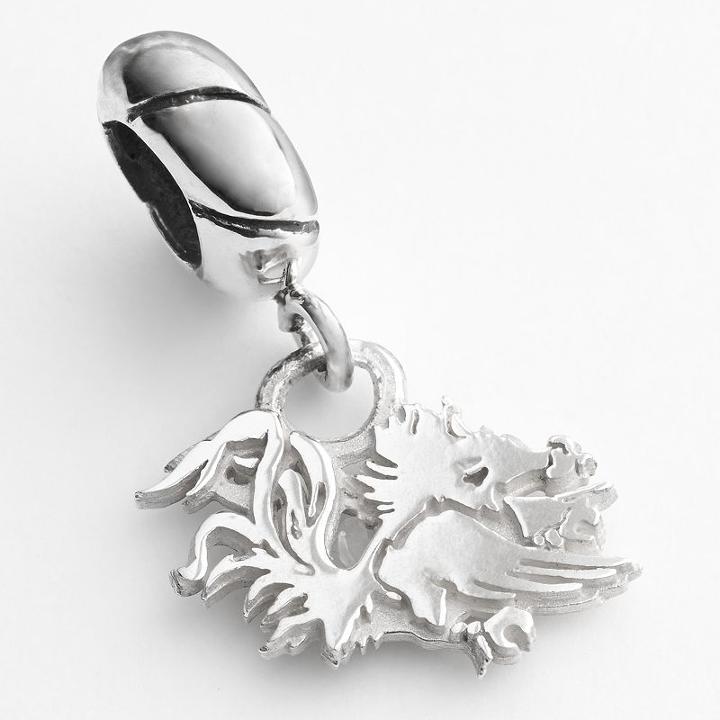 Dayna U South Carolina Gamecocks Sterling Silver Logo Charm, Women's, Grey