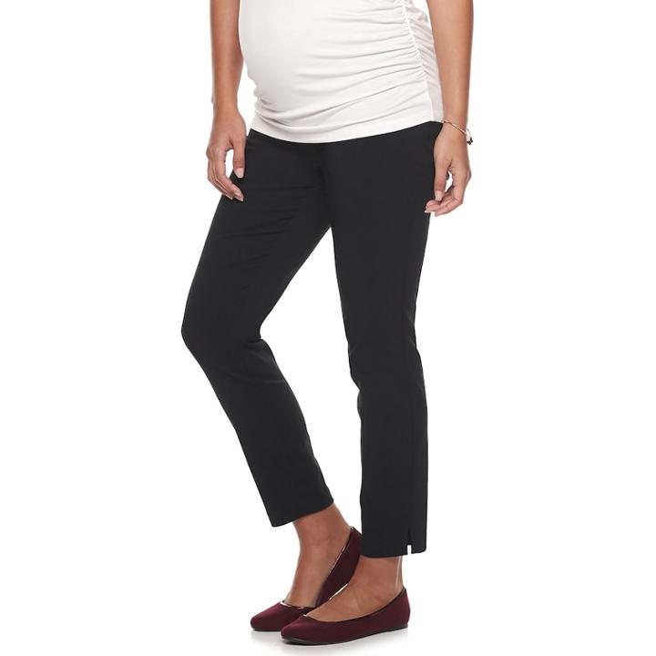 Maternity A:glow Full Belly Panel Slim Ankle Pants, Women's, Size: 8-mat, Black