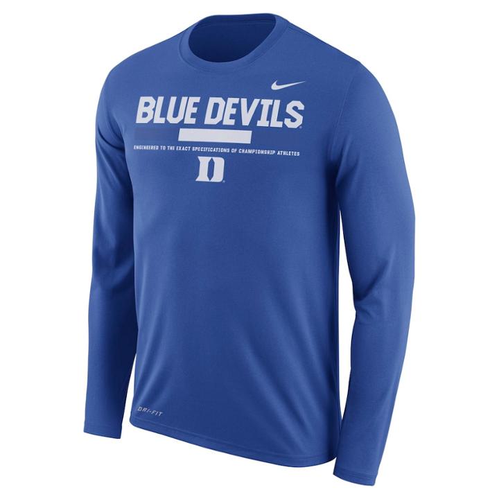 Men's Nike Duke Blue Devils Dri-fit Legend Staff Long-sleeve Tee, Size: Medium