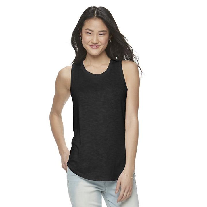 Juniors' Mudd&reg; Muscle Tank, Girl's, Size: Medium, Black