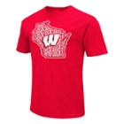 Men's Campus Heritage Wisconsin Badgers State Tee, Size: Small, Dark Red