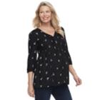 Maternity A:glow Pintuck Blouse, Women's, Size: M-mat, Black